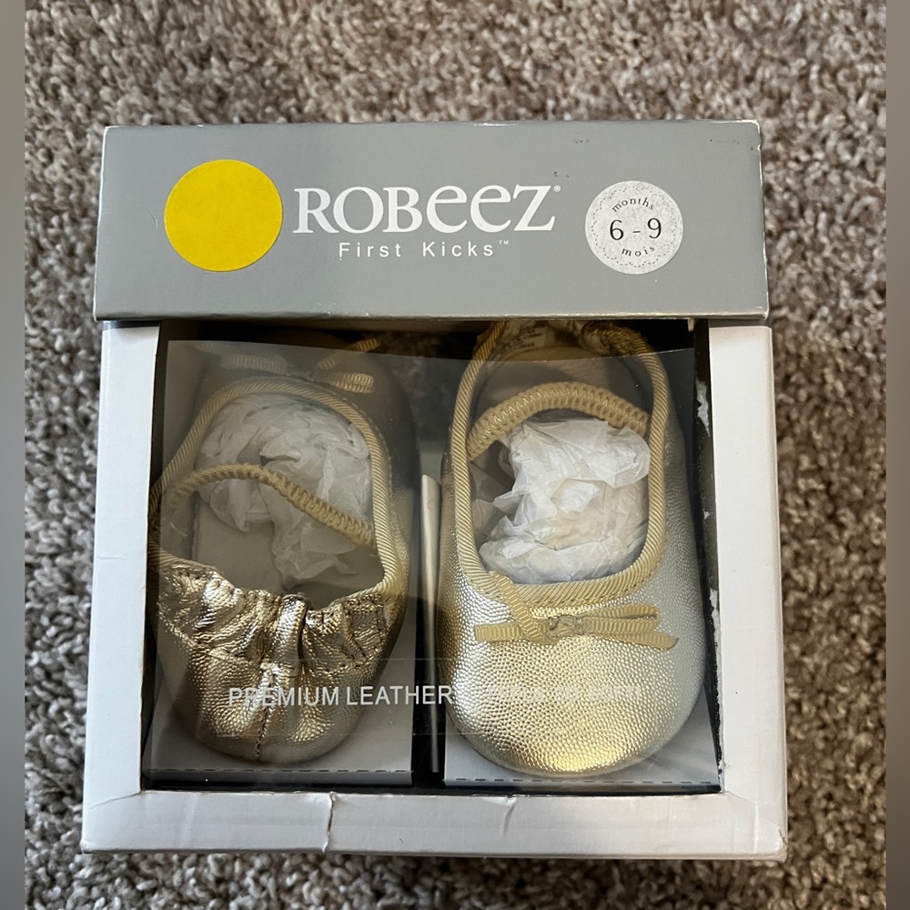 gold ballet flats
